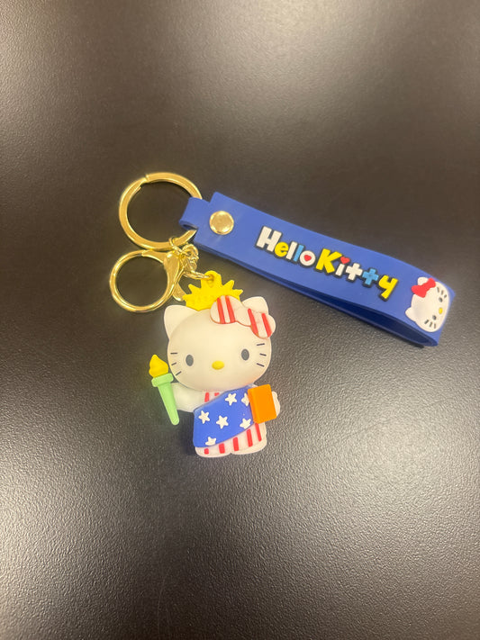 Hello Kitty Statue Of Liberty Keychain