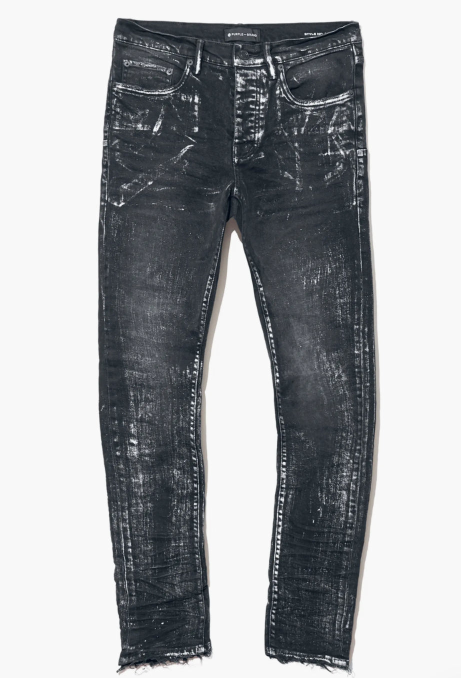 PURPLE BRAND Black Metallic Silver Jeans