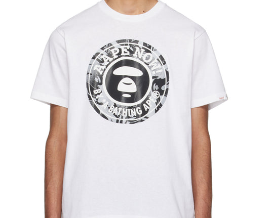 AAPE BAPE White Moonface Tee