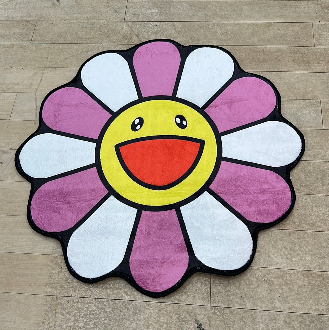 Murakami Flower Pink/ White Rug