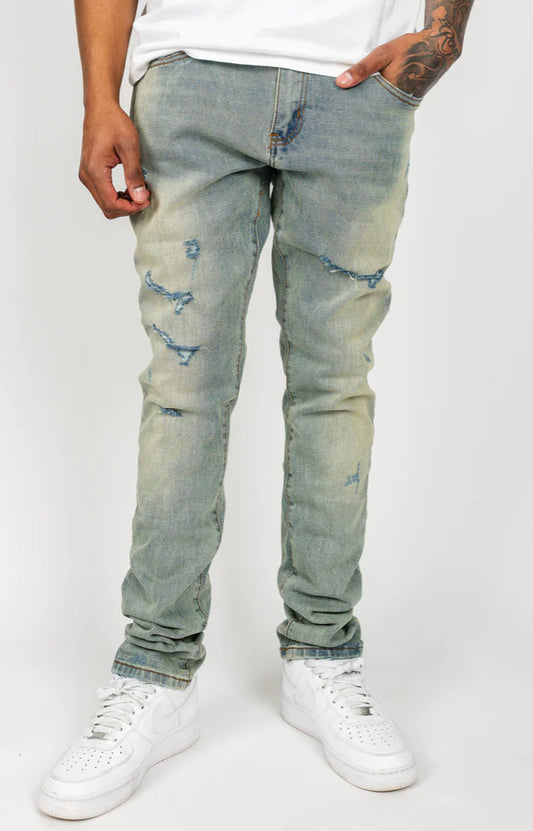 Blue Washed Denim Jeans