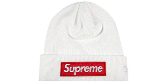 Supreme x New Era Box Logo Beanie White