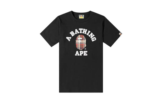 BAPE Check College Black Tee