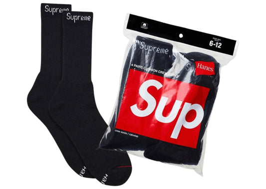 Supreme Hanes Crew Socks Black