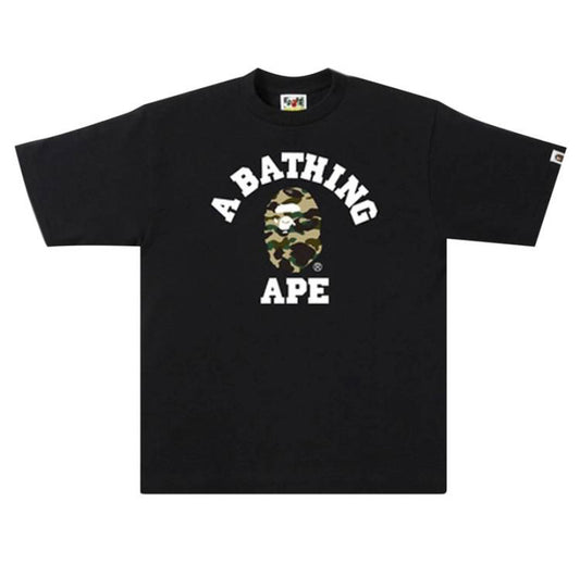 Bape 1st Camo College Yellow Camo/Black Tee