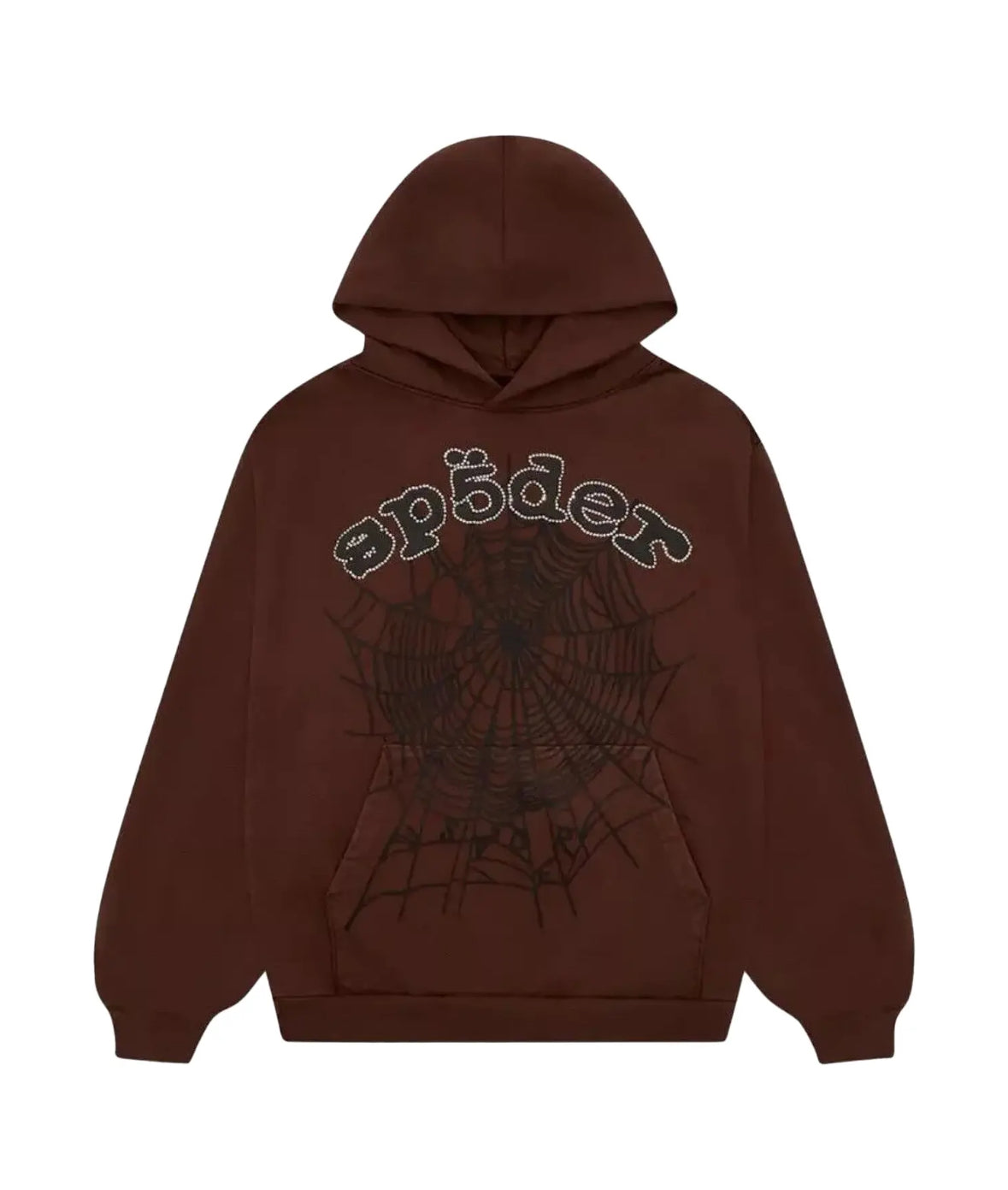 Sp5der x Travis Scott Web Hoodie Brown