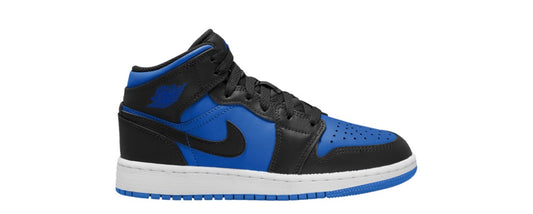Jordan 1 Mid Black Royal Blue GS (Used)
