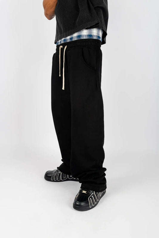 The Label Double Waisted Sweatpants Black
