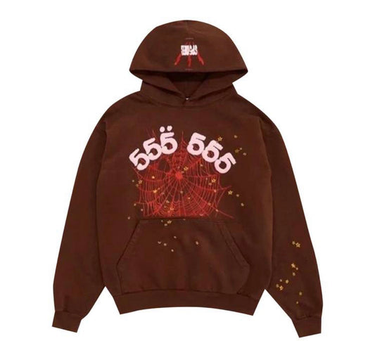 Sp5der 555 Brown Hoodie