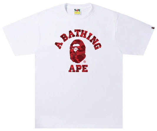 BAPE Color Camo College Tee White Red