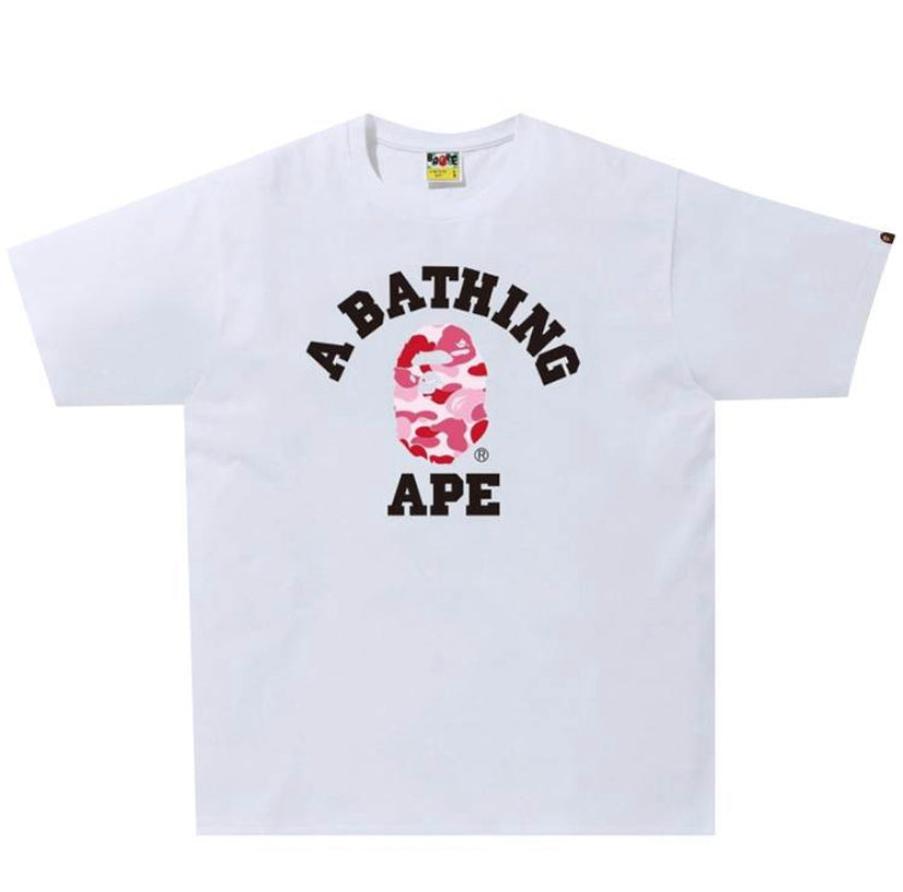 Bape ABC Camo College Tee White/Pink