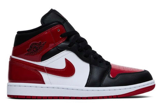 Jordan 1 Mid Patent Bred Toe (Used)