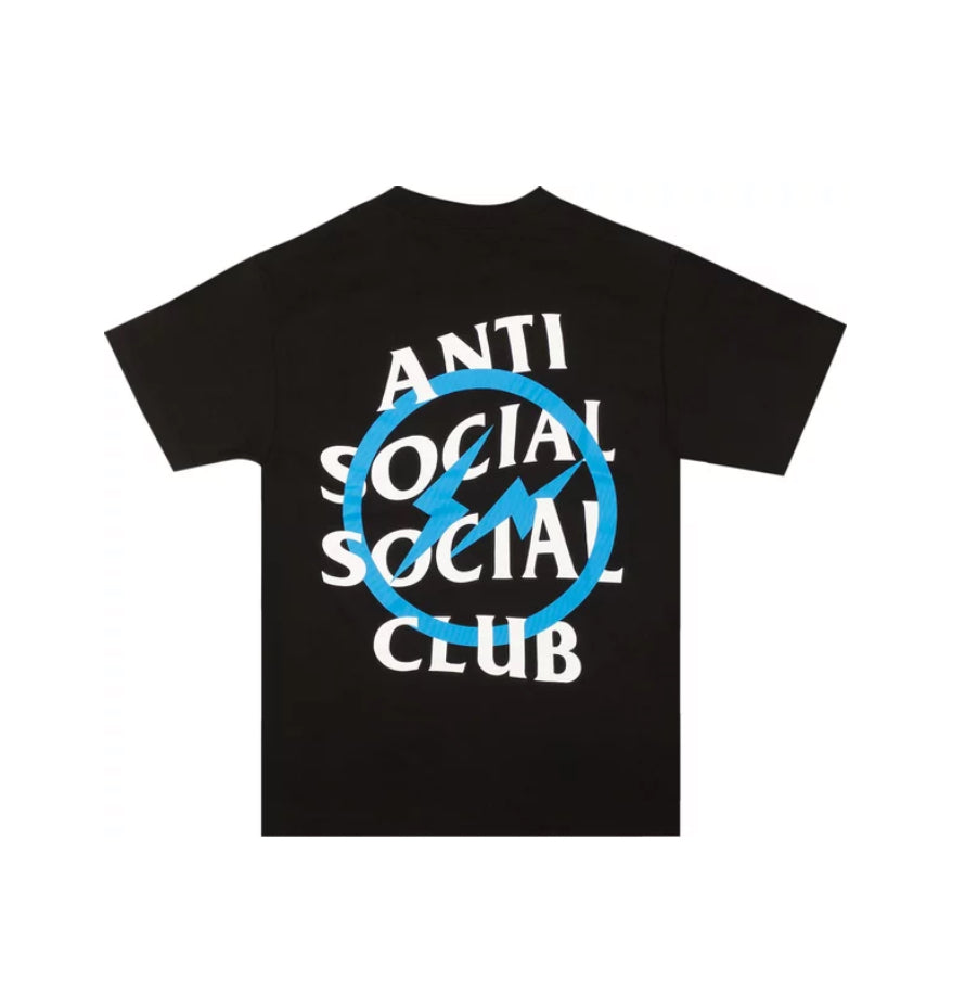 Anti Social Social Club x Fragment Design Blue Bolt Black Tee