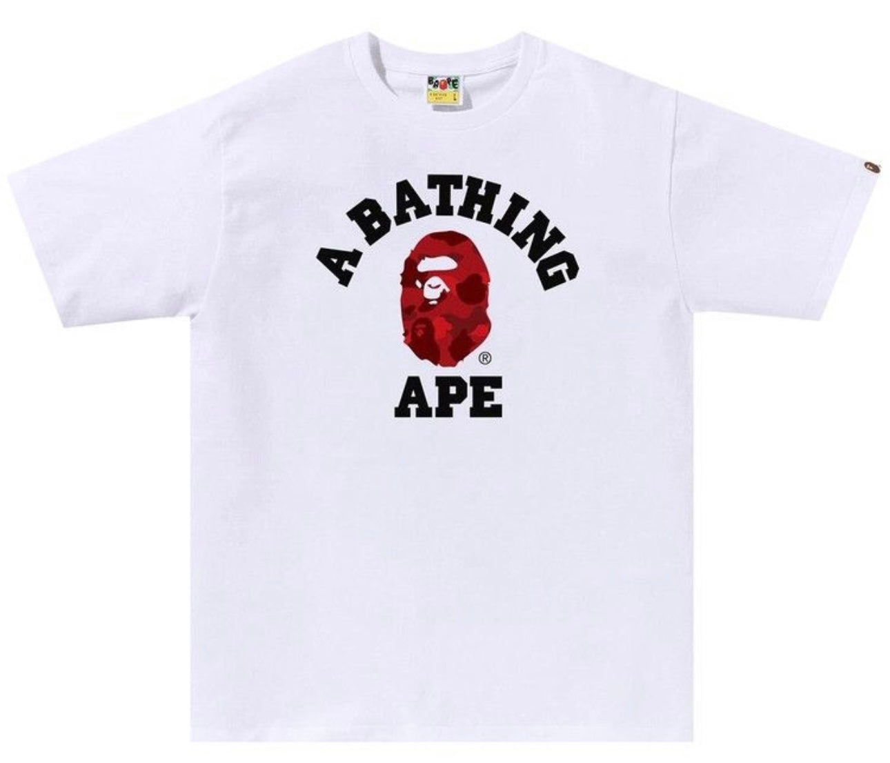 BAPE Color Camo College Tee White Red Black