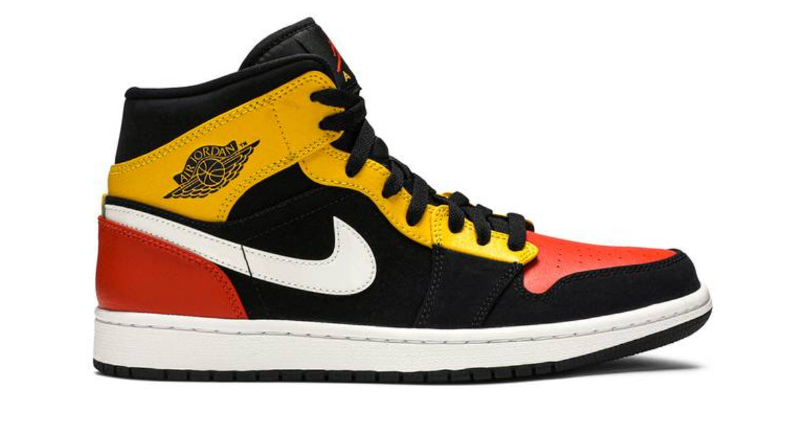 Jordan 1 Mid Black Amarillo Orange (Used)