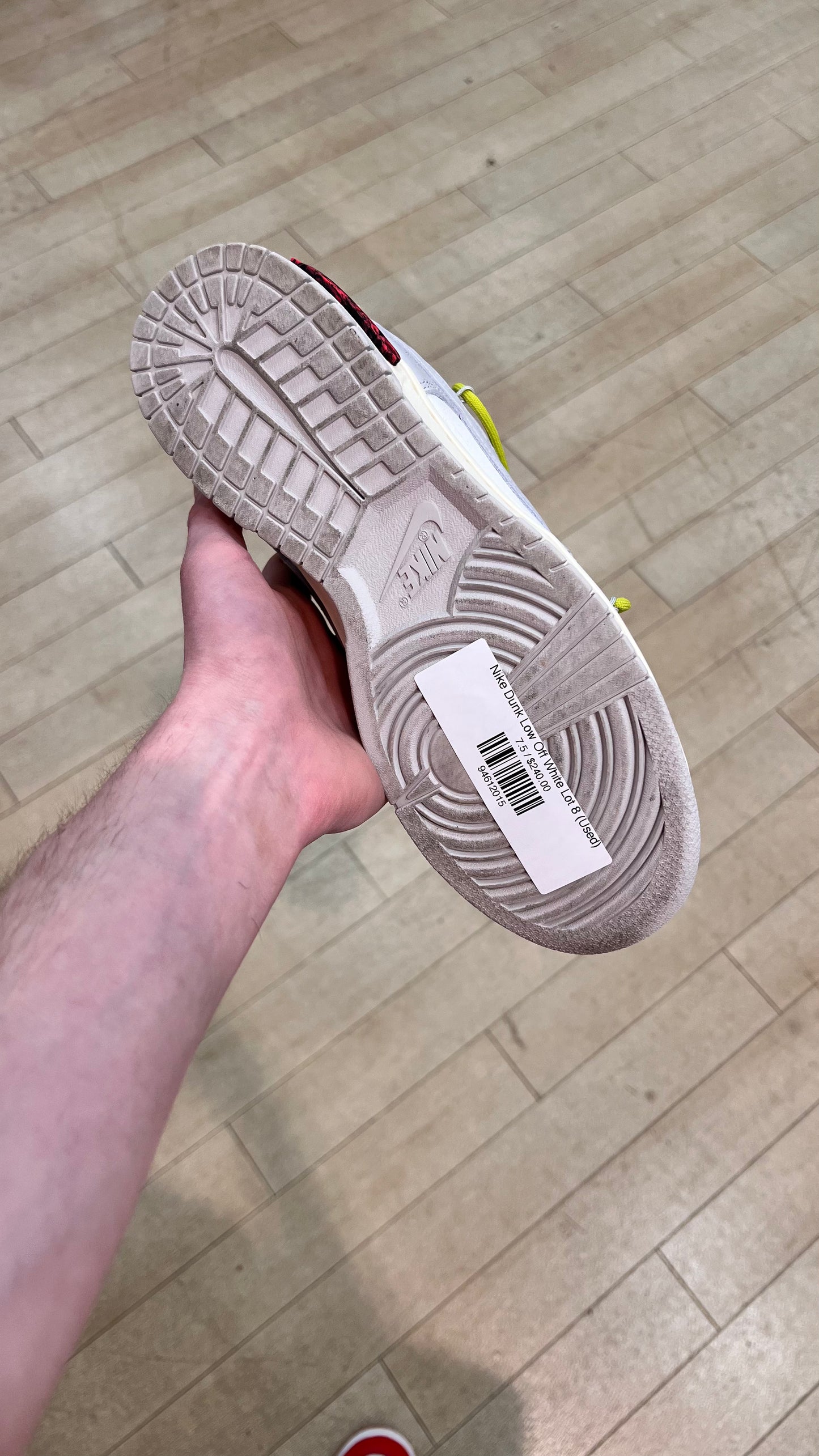 Nike Dunk Low Off White Lot 8 (Used)