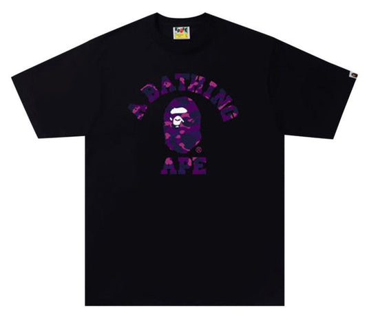 BAPE Color Camo College Tee Black Purple