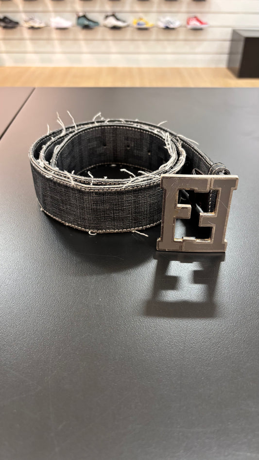 Fendi Black Grey Zucca Belt (Used)