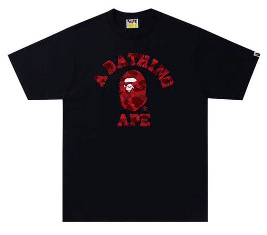 BAPE Color Camo College Tee Black Red
