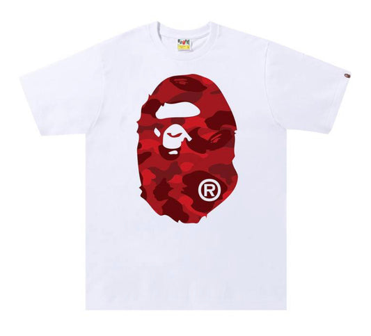 Bape Camo Big Ape Head White/Red Tee