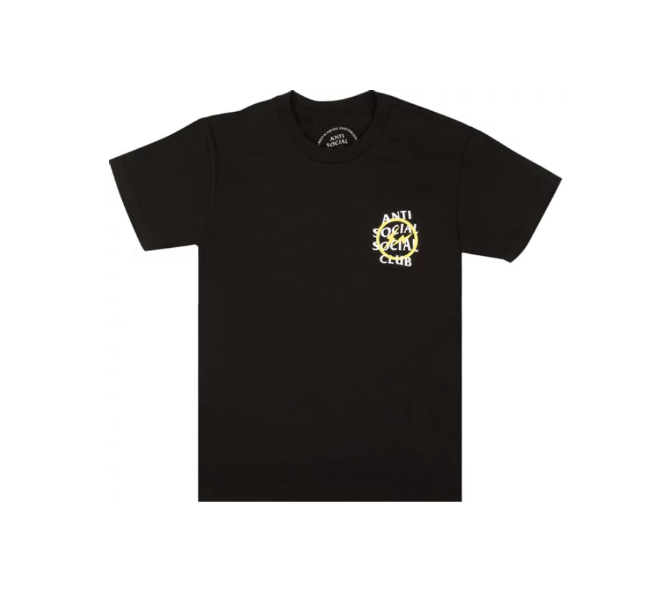 Anti Social Social Club x Fragment Design Yellow Bolt Black Tee