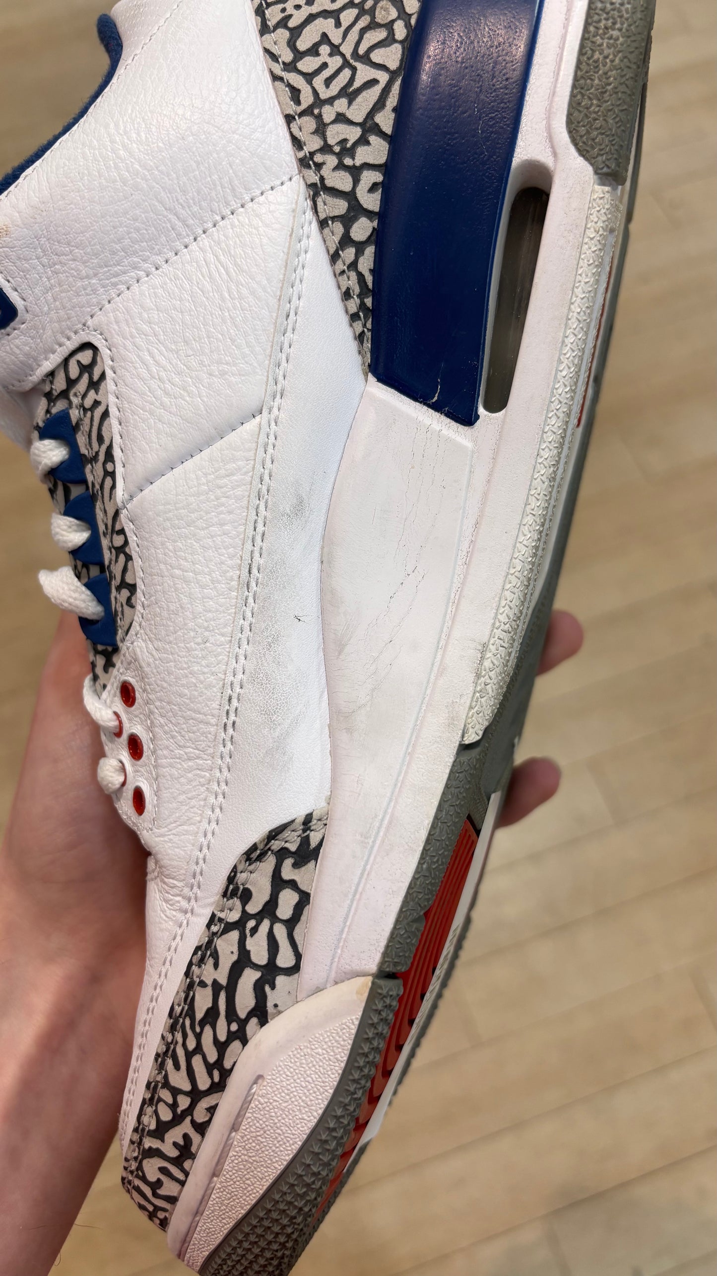 Jordan 3 True Blue (Used, Flaw)