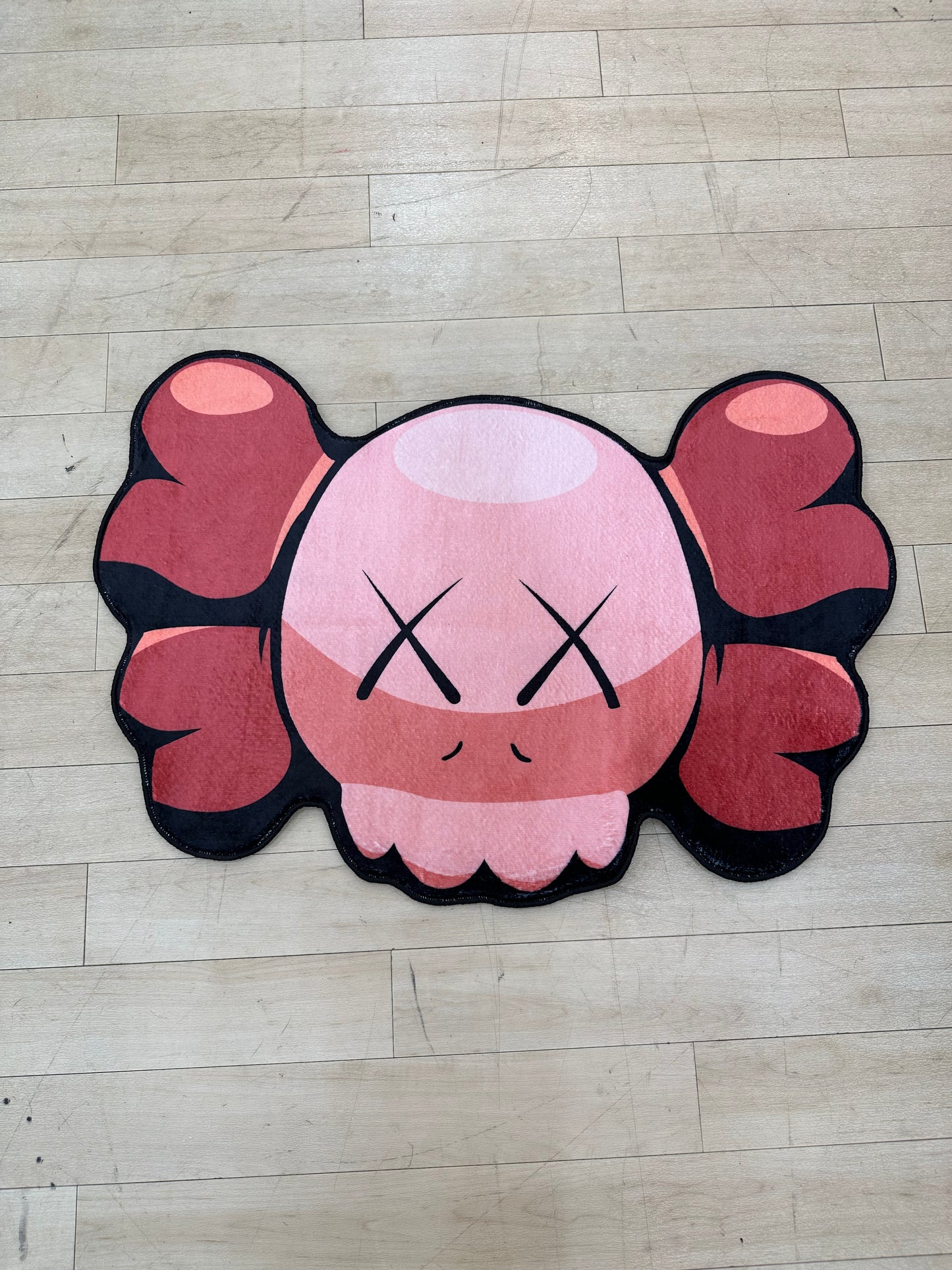 Kaws Big Head Red Rug