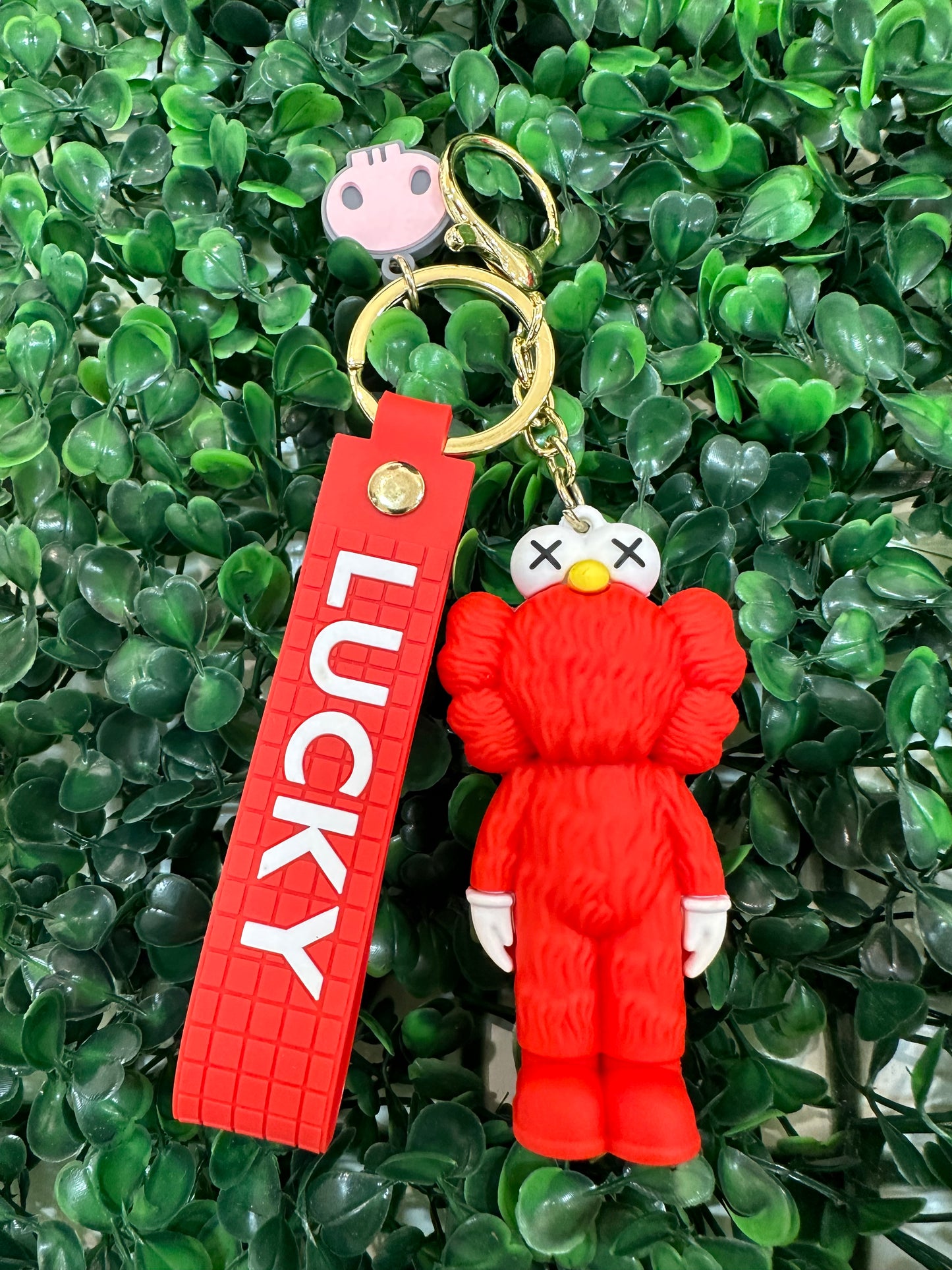 Kaws Elmo Red Lucky Keychain