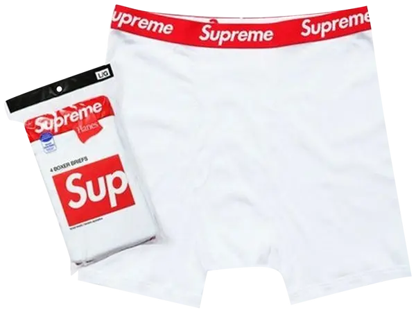 Supreme Boxers White (4 Pack)