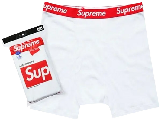 Supreme Boxers White (4 Pack)