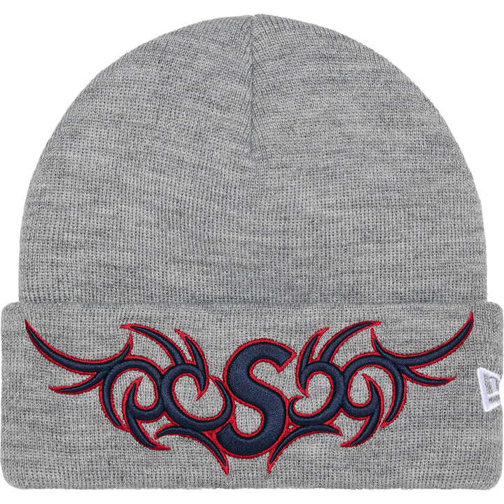 Supreme New Era Tribal S Logo Beanie Grey