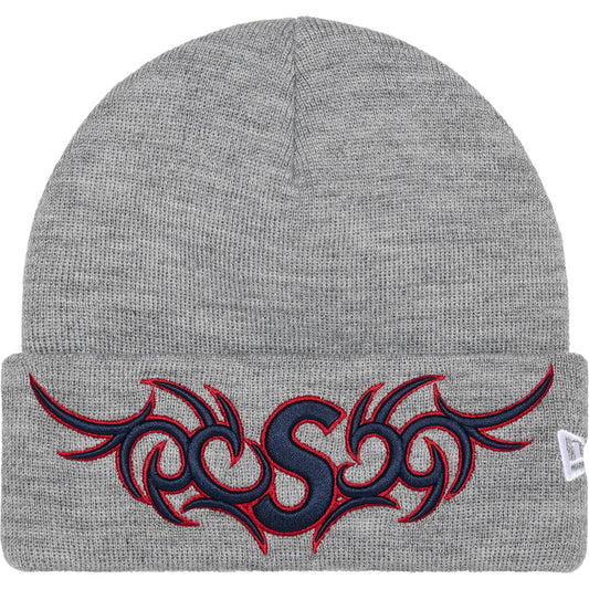 Supreme New Era Tribal S Logo Beanie Grey