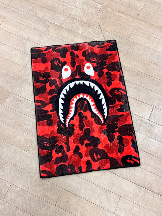 Bape Red Camo Rug